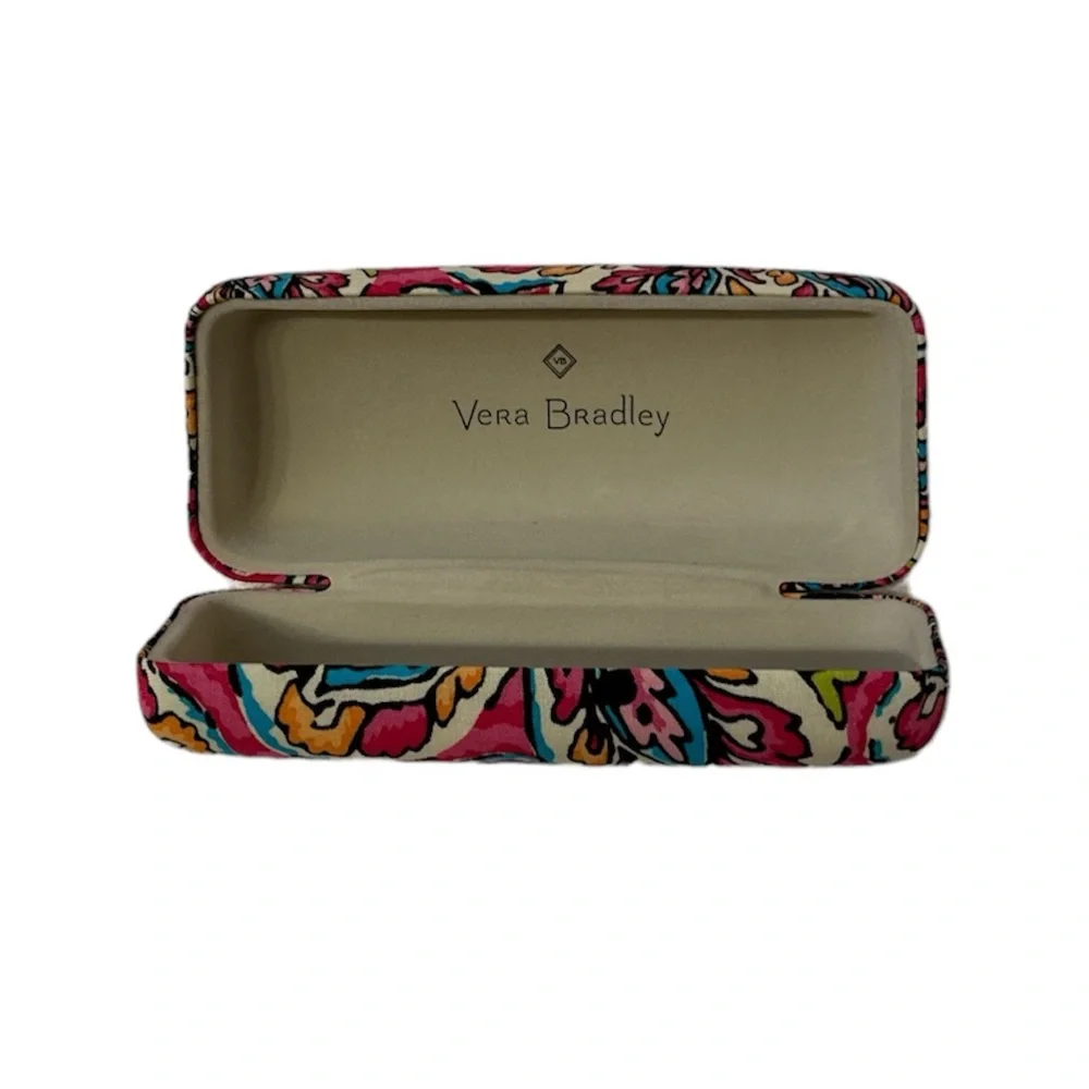 Vera Bradley Eyeglasses Case Pink Red Paisley Hard Clamshell